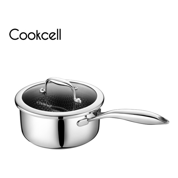 Cookcell - Korean Honeycomb Stainless Steel Non-stick Milk Pot (16cm Double Sided)