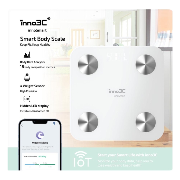 inno3C i-SH16 Smart Heater IoT + inno3C i-B8 IoT Smart Body Scale