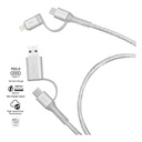 inno3C i-4LA-03 Transparent 4 in 1 Lightning/Type-C to USB/Type-C Cable 0.3M  , White