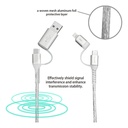 inno3C i-4LA-03 Transparent 4 in 1 Lightning/Type-C to USB/Type-C Cable 0.3M  , White