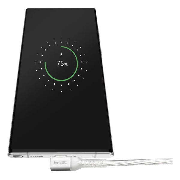 inno3C i-60CB-12 Transparent Type-C to Type-C 60W L-shape Cable 1.2M