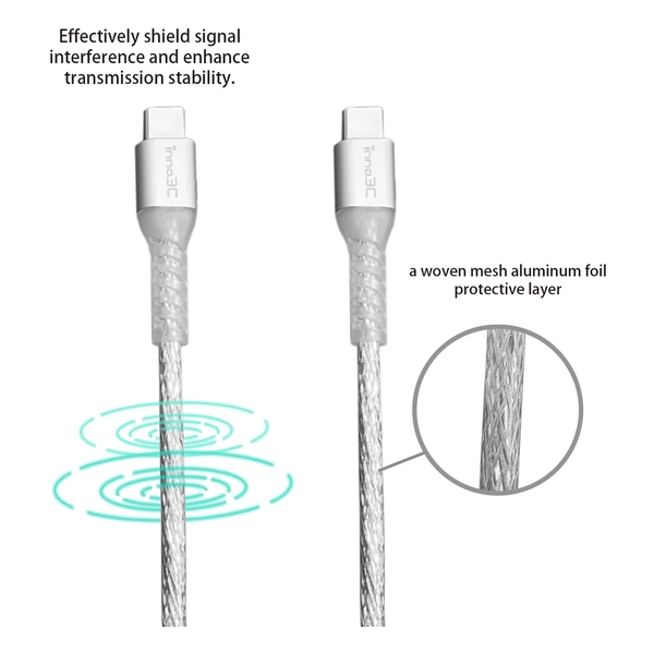 inno3C i-100CA-20 Transparent Type-C to Type-C 100W Cable