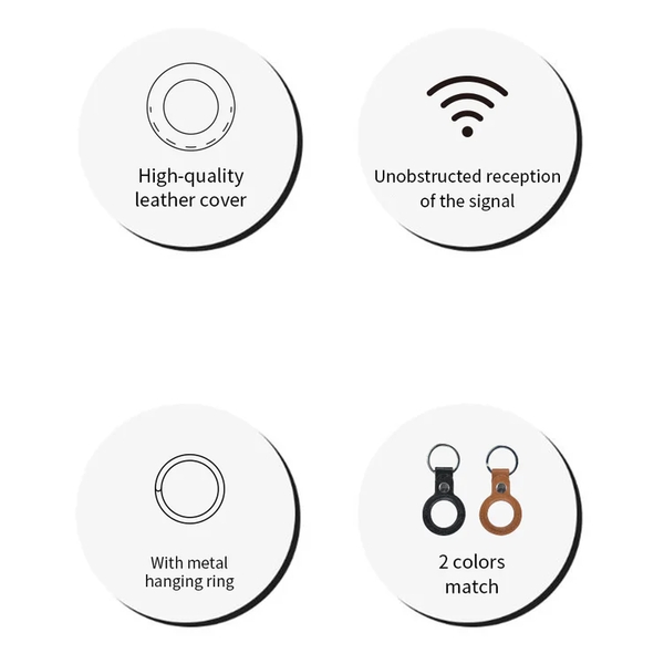 inno3C i-AT2B AirTag Leather Protective Case Set