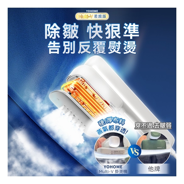 日本Yohome Multi-V輕感旋轉多衣適溫即熱大面積除皺蟎菌雙淨掛燙機