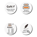 inno3C 75W GaN 4-Ports AC Socket Universal Travel Adaptor
