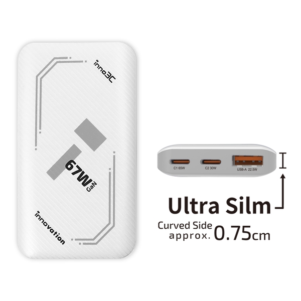 inno3C Ultra Slim 67W 3-Ports GaN Travel Fast Charger i-67ET