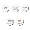 inno3C i-67DT Ultra Slim 67W 3-Ports GaN Travel Fast Charger