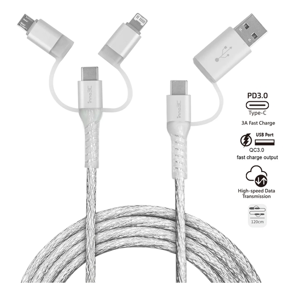 inno3C i-FT65 GaN 65W 4-Ports AC Socket Universal Travel Adaptor + inno3C i-5CS-12  5 in 1 Cable 1.2M + Honor Band 9