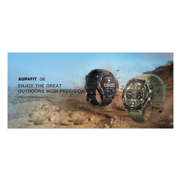 Aurafit Trek 1 G6 GPS 智能戶外全能手錶 (黑色)