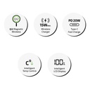 inno3C M0 OLED Qi2 Ultra Slim Magnetic Wireless Power Bank 5000mAh [CCC 3C Cert.] (Black)