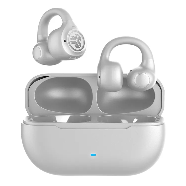 JLab Flex Open True Wireless Earbuds (Clip-On Cuff Design) - White