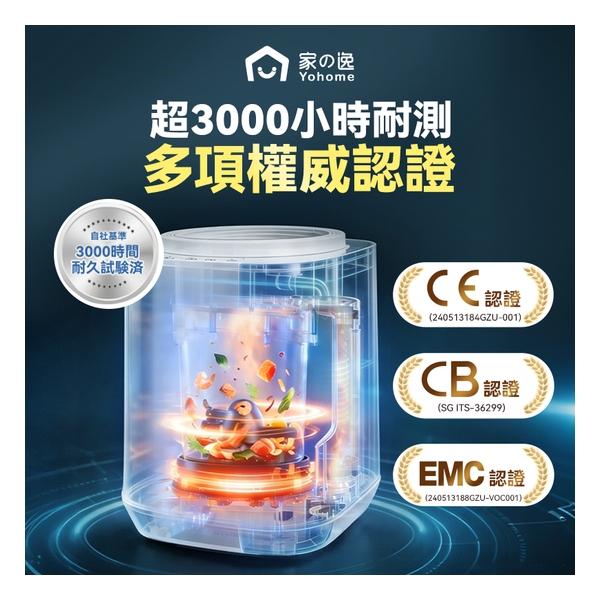 日本Yohome 智能粉化減量發酵堆肥可視窗自清潔可卸洗刀組多用途環保廚餘機PRO