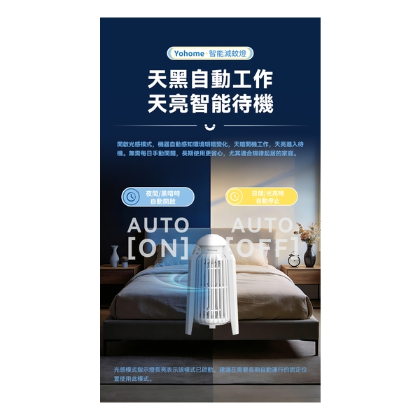 日本Yohome 仿生UVA光誘電觸滅可放掛立有線無線兩用光感滅蚊機 PRO 2.0