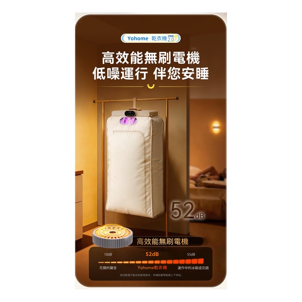日本Yohome MiniFold雙出風速乾雙模護衣可視窗低噪免安裝可移動烘乾機 PRO 2.0