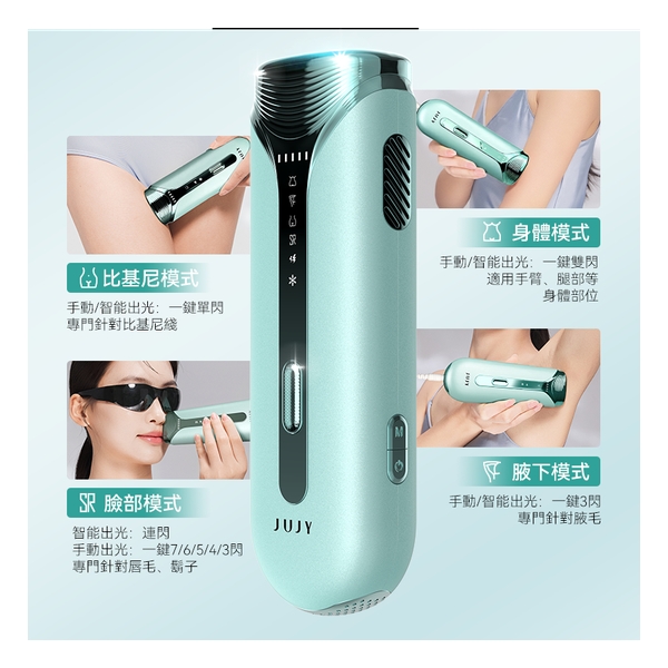 日本JUJY 雙燈管藍寶石冰點極速連閃無痛嫩膚全身家用脫毛儀 PRO 2.0