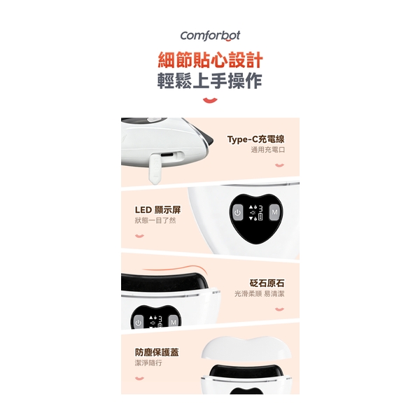 Comforbot雙頭微電流砭石熱敷震動推刮點按全身多部位祛濕通絡刮痧板PRO 2.0