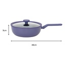 PEANUTS Foodgrade 28cm Deep Depth Frying Wok with Glass Lid