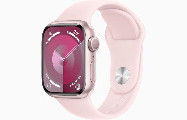 Apple Watch Series 9 GPS 41mm Pink Aluminium Case with Light Pink Sport Band 