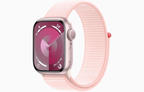 Apple Watch Series 9 GPS + Cellular 45mm Pink Aluminium Case with Light Pink Sport Loop