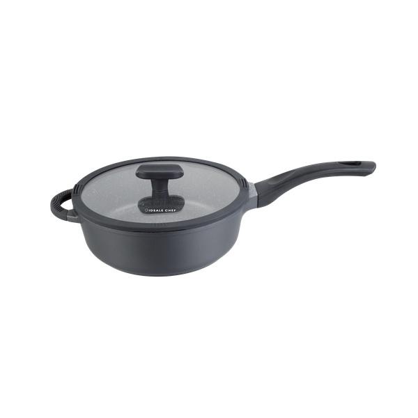 IDEALE CHEF DIE-CAST NON-STICK MARBLED 28X9.0CM DEEP FRYPAN (DARK GREY)