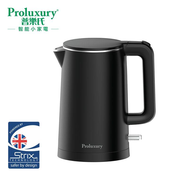 PROLUXURY DOUBLE WALL ELECTRIC KETTLE  1.0L, (UK STRIX CONTROLLER)