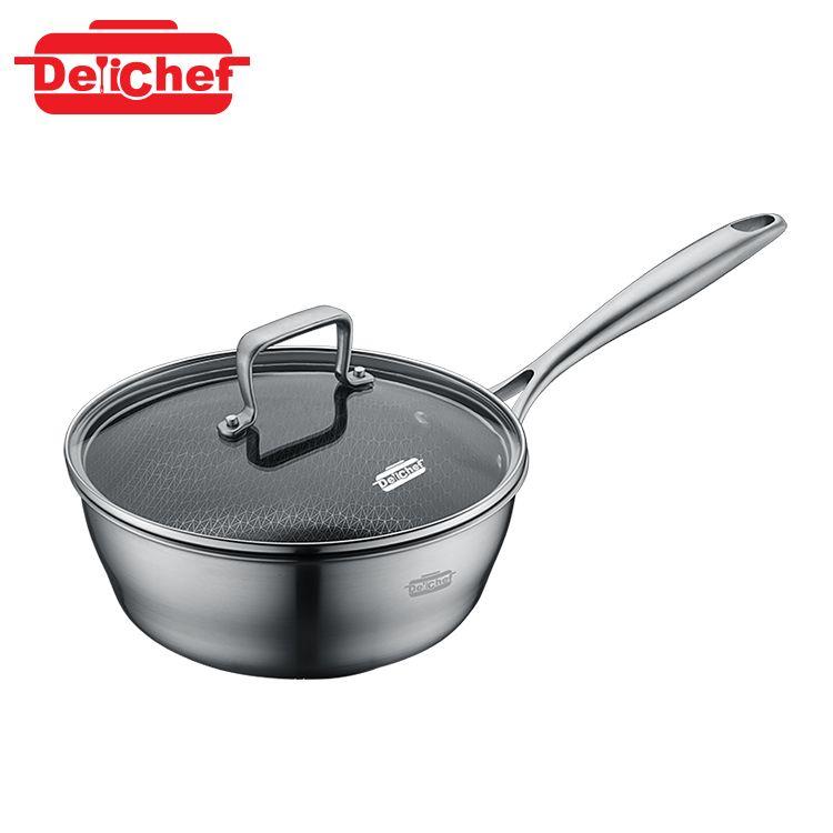 DELICHEF WAVE 3-PLY SUS304 22.5X6.8CM SAUTEPAN W/GLASS LID (3.0MM)