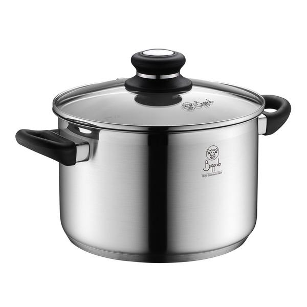 BUFFALO SIMPLE COOK S/ST STOCKPOT W/GLASS LID (22X14CM/4.8L)(0.7MM) 34822S