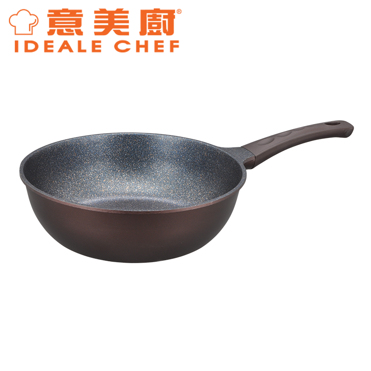 IDEALE CHEF KOREA PLUS DIE-CAST CURLING NON-STICK 30X9.0CM DEEP FRYPAN (BROWN)