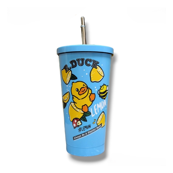 B.Duck - Stainless Steel Tumbler with Straw (Fruits Basket) (450ml)