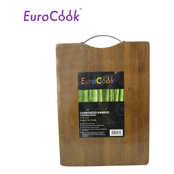 EURO COOK RECT. CARBONIZED BAMBOO CUTTING BOARD WITH HANGER (38X28X1.8CM)