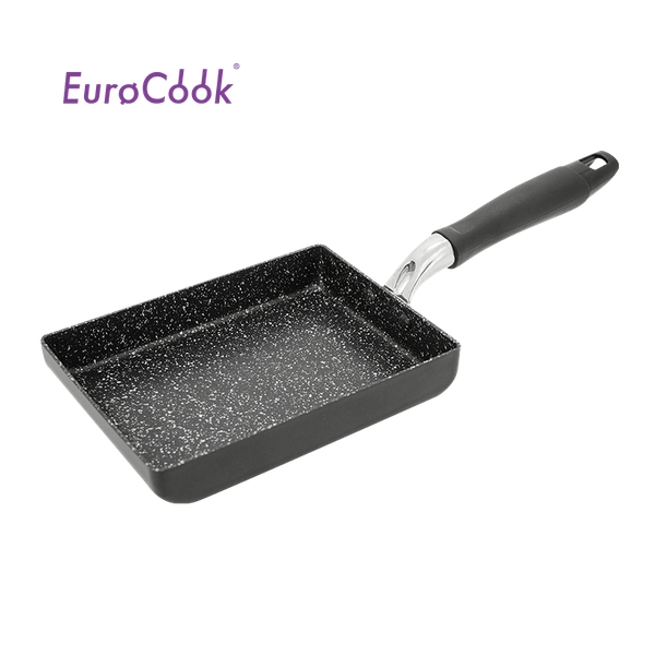 EURO COOK 13X18CM BLACK MARBLING NON-STICK OMELET PAN (BLACK) EC21813F