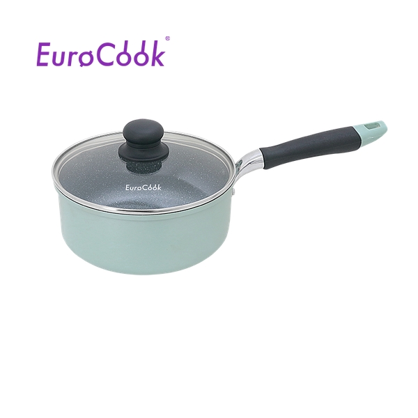 EURO COOK FINE II 雲石紋易潔 18X9.5CM/2.0L單柄煲連玻璃蓋 (湖水藍) EC22318P