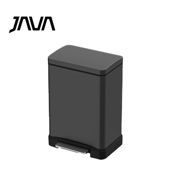 JAVA 30公升長方形不鏽鋼腳踏垃圾桶(鈦金灰色) JH8858GY-30L