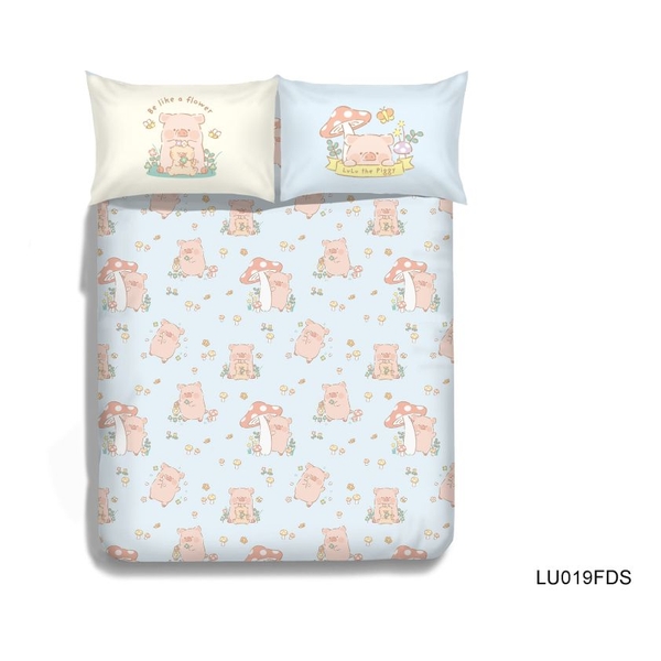 Casablanca 罐頭豬LuLu卡通純棉系列床笠連枕袋 - (LU019FDS)