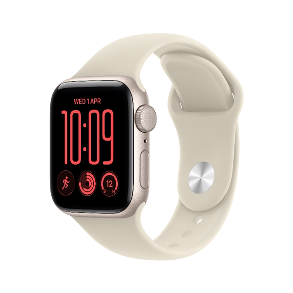 Apple Watch SE 3 GPS 40mm Starlight Aluminium Case with Sand Sport Band - S/M