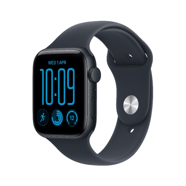Apple Watch SE 3 GPS 44mm Midnight Aluminium Case with Navy Blue Sport Band - S/M