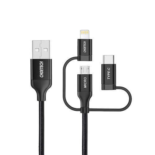 CHOETECH MFi 3-In-1 Charging Cable 1.2m