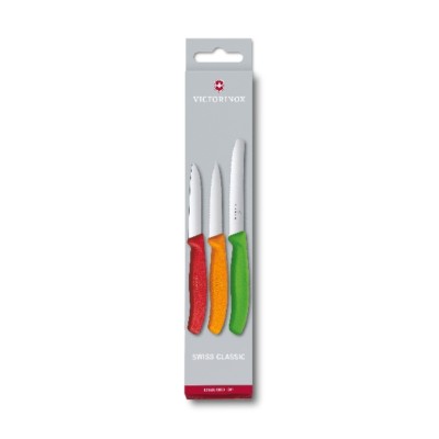 Victorinox - Swiss Classic, Paring knife set, 3pcs - Red/Orange/Ggreen