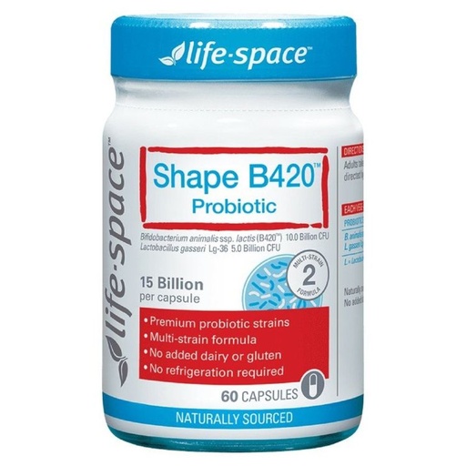 [104F0044] Life Space - Shape B420 Probiotic 60 Capsules (Parallel Import)