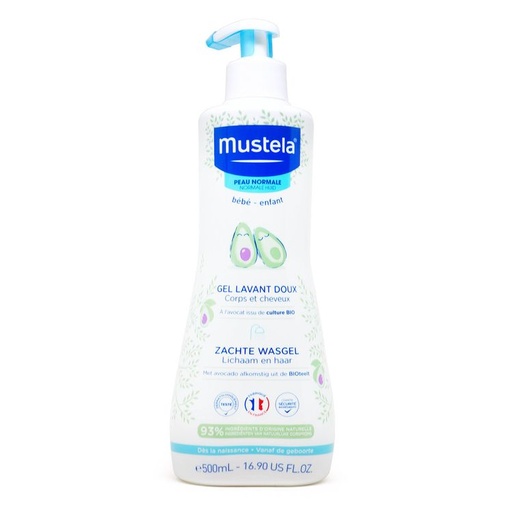 [125F0551] Mustela 妙思樂 - 嬰兒洗髮沐浴露(牛油果) 500ml (平行進口)