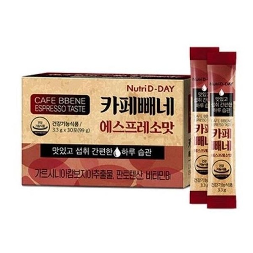 [125F0561] Nutri - D-Day - Espresso Taste The Real Diet Coffee (red) 3.3g x 30pcs (Parallel Import)