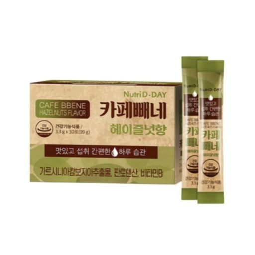 [016F0554] Nutri - D-Day - Hazelnuts Flavor The Real Diet Coffee(Green) 3.3g x 30pcs (Parallel Import)