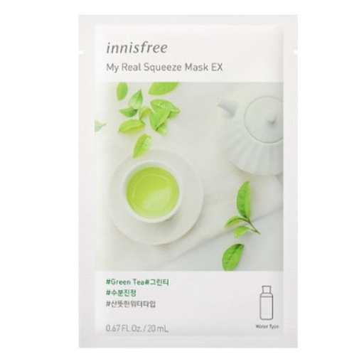 [125F0343] innisfree - My real squeeze mask EX (green tea) (10pcs) (Parallel import)