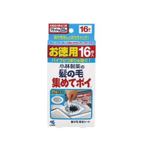 [025F0232] 小林製藥 Kobayashi - 排水口毛髮過濾網貼 16片 (平行進口)