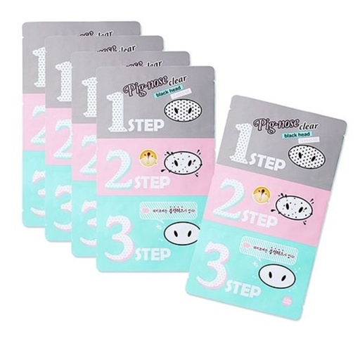 [125F0331] Holika Holika - Pig-Nose Clear Blackhead 3 Step Kit (5pcs) (Parallel Import)