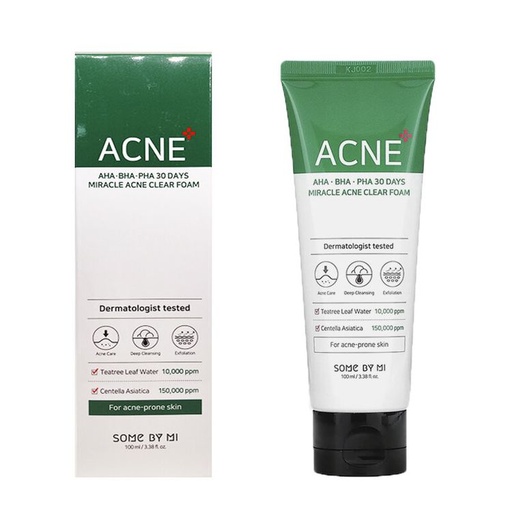 [172F0194] Some By Mi - AHA BHA PHA 30 Days Miracle Acne Clear Foam 100ml (Parallel Import) 