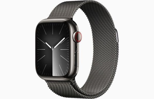 [AAW2404] Apple Watch Series 9 GPS + Cellular 41mm Graphite Stainless Steel Case with Graphite Milanese Loop