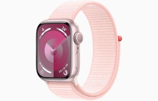 [AAW2416] Apple Watch Series 9 GPS + Cellular 45mm Pink Aluminium Case with Light Pink Sport Loop