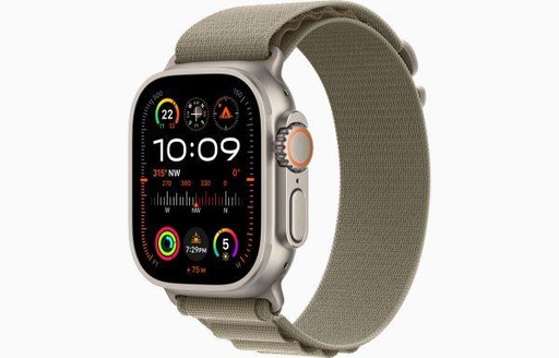 Apple Watch Ultra 2 GPS + Cellular, 49mm Titanium Case with Olive Alpine Loop