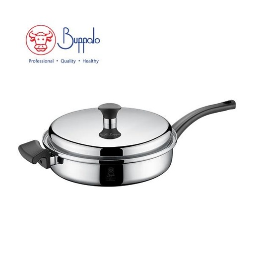 [138F0012] BUFFALO ELITE COOK I SUS316 5PLY SAUTE PAN WITH SST LID (28X6CM/3.2L)